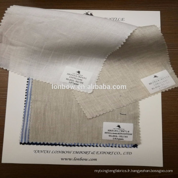 Fil de service de haute qualité teint 100% tissus de chemisage de tissu de lin teints